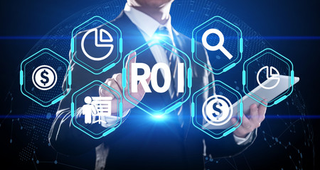 ROI Return on Investment Finance Profit Success Internet Business Technology Concept.