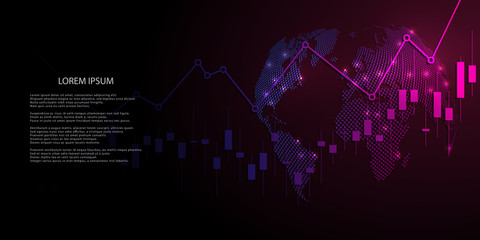 Business candle stick graph chart of stock market investment trading, Bullish point, Bearish point for business and financial concepts, reports and investment. Vector illustration