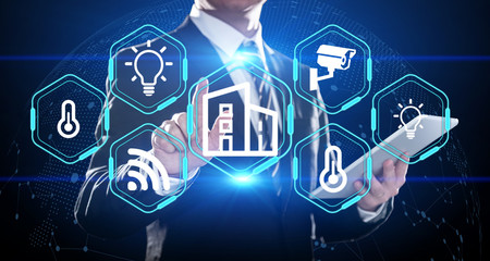 Smart home Automation Control System. Innovation technology internet Network Concept