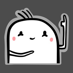 Look hand drawn emoji sticker hand drawn cartoon minimalism