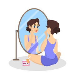 Woman making hair removal procedure on the face