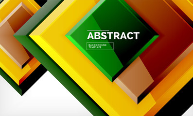 Square abstract background, glossy geometric design