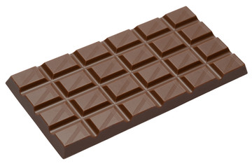 milk organic natural chocolate bar close-up top view with clipping path