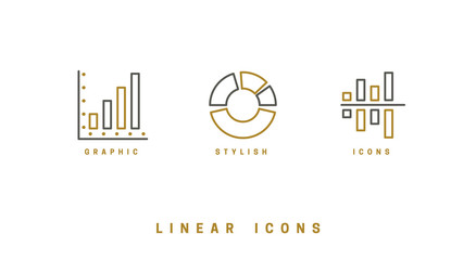 Set Icons diagram in linear style.
