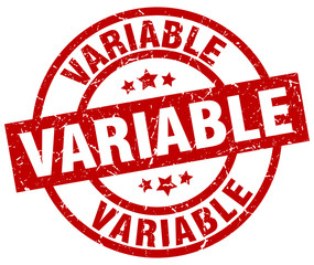 variable round red grunge stamp