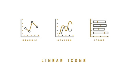 Set Icons diagram in linear style.
