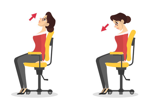 Woman doing exercise for neck stretch in office