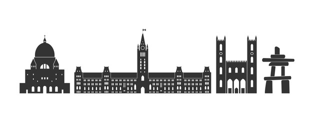 Canada logo. Isolated Canadian architecture on white background