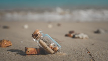 Message In Bottle With Sea Beach