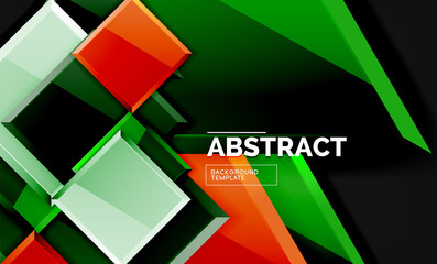 Obraz premium Glossy squares and triangles geometric backgrounds