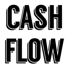 CASH FLOW stamp on white