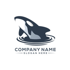Obraz premium killer whale logo design