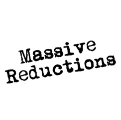 MASSIVE REDUCTIONS stamp on white