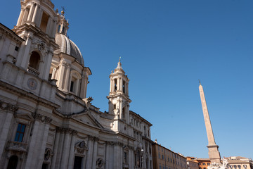 Fototapeta na wymiar monuments and statues in the Piazza Navona in Rome