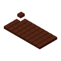 Isometric chocolate bar and piece