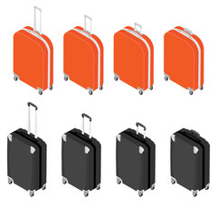 Isometric travel suitcase