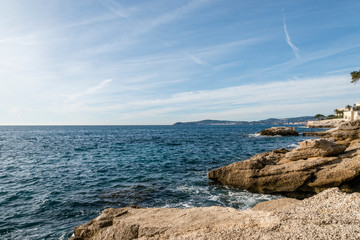 Seacoast of Cap d’Ail in a sunny winter day