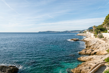 Seacoast of Cap d’Ail in a sunny winter day