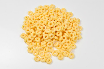 Crispy flakes on a white background.