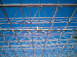barbed wire and blue sky