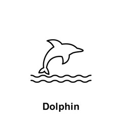 Dolphin icon. Element of summer holiday icon. Thin line icon for website design and development, app development. Premium icon
