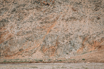 brown rocks mountain. Large boulders stones rocks of Mongolia