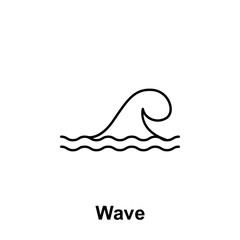 Wave icon. Element of summer holiday icon. Thin line icon for website design and development, app development. Premium icon