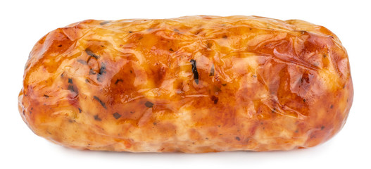 grilled sausage isolated on a white background