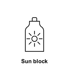 Sun block icon. Element of summer holiday icon. Thin line icon for website design and development, app development. Premium icon