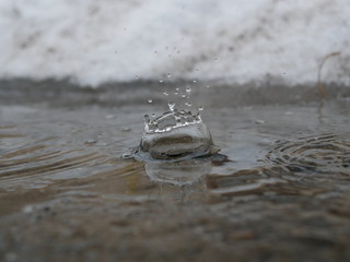 Polonne / Ukraine - 31 January 2019: water splash like crown