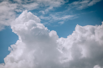 Naklejka na ściany i meble Cloudy blue sky abstract background, blue sky background with tiny clouds, 3d rendering