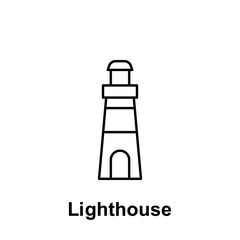 Lighthouse icon. Element of summer holiday icon. Thin line icon for website design and development, app development. Premium icon