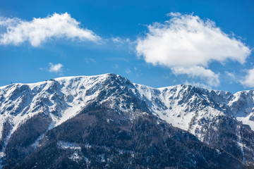 snow mountains and blue sky 