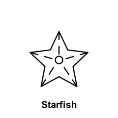 Fototapeta premium Starfish icon. Element of summer holiday icon. Thin line icon for website design and development, app development. Premium icon