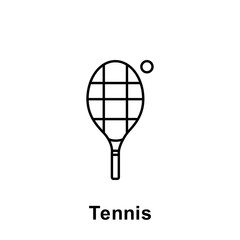 Tennis icon. Element of summer holiday icon. Thin line icon for website design and development, app development. Premium icon
