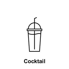 Cocktail icon. Element of summer holiday icon. Thin line icon for website design and development, app development. Premium icon