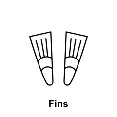 Fins icon. Element of summer holiday icon. Thin line icon for website design and development, app development. Premium icon