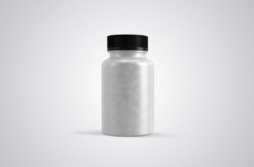 Pills or supplement capsules clear bottle