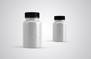 Pills or supplement capsules clear bottle