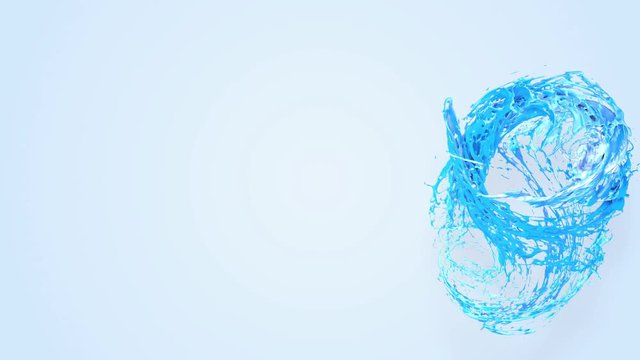 4k blue splash moves past the camera in slow motion. 3d animation with luma matte as alpha channel for simple substitution of the background under the liquid. To cut a splash use luma matte. 32