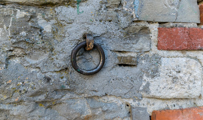 Metal ring on a wall