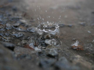 Polonne / Ukraine - 31 January 2019: water splash like crown