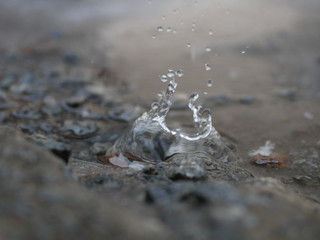 Polonne / Ukraine - 31 January 2019: water splash like crown