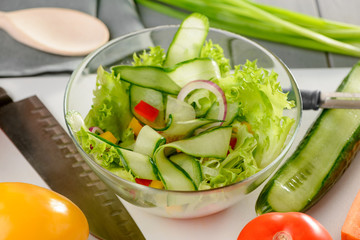 Freshly cooked vegetable salad