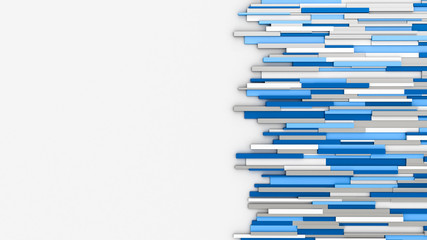 Abstract wall. Blue lines. News room. 3D rendering