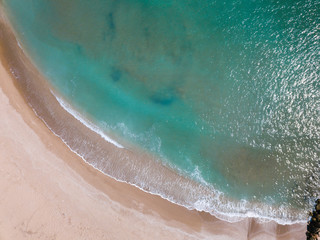 Aerial Shot Of The Mediterranean Shore And Waves