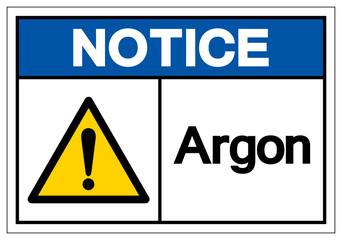 Notice Argon Symbol Sign, Vector Illustration, Isolate On White Background Label .EPS10