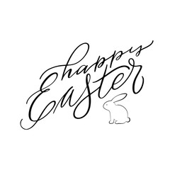 Obraz premium Happy Easter postcard Lettering happy easter.