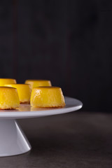 Quindim: coconut egg custard. Brazilian popular dessert.