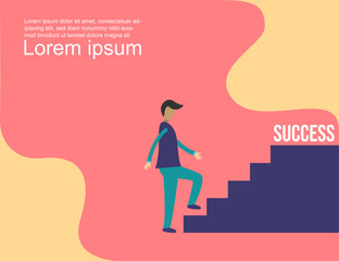 Business career growth concept. Manager employees or workers climbing up to get job